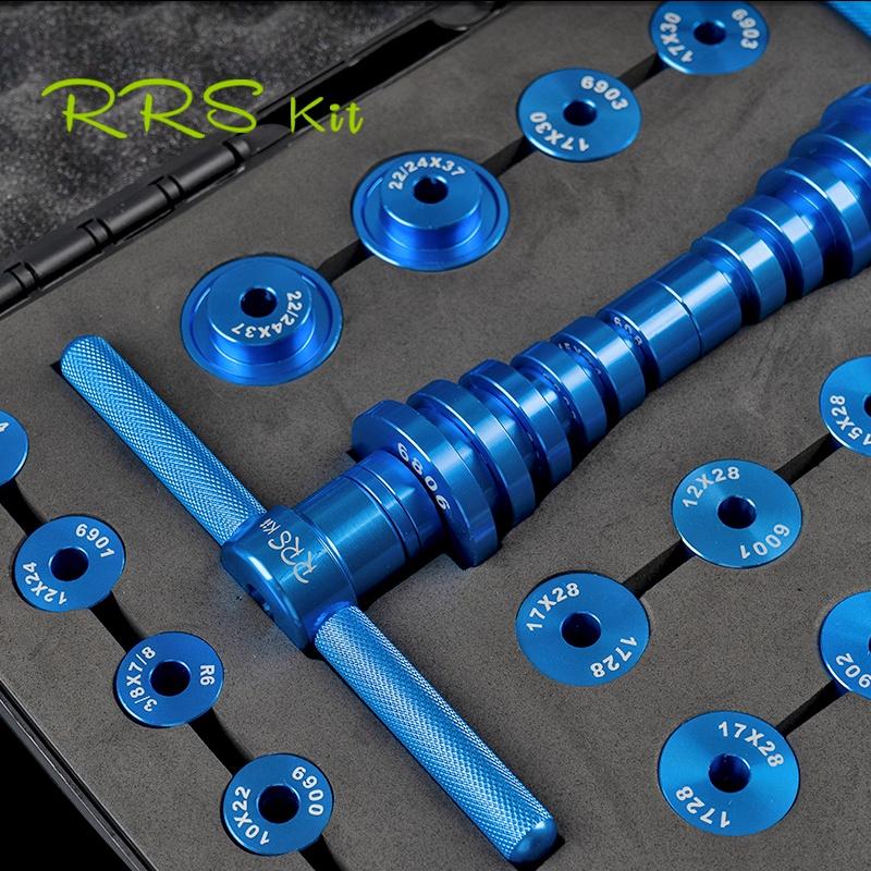RRSKIT Vòng bi lắp đặt cho xe đạp Công cụ tháo lắp Vòng bi xe đạp BB Bộ công cụ lắp đặt trục quay Bộ công cụ cài đặt mềm Khung đuôi mềm Công cụ vòng bi quay đầu