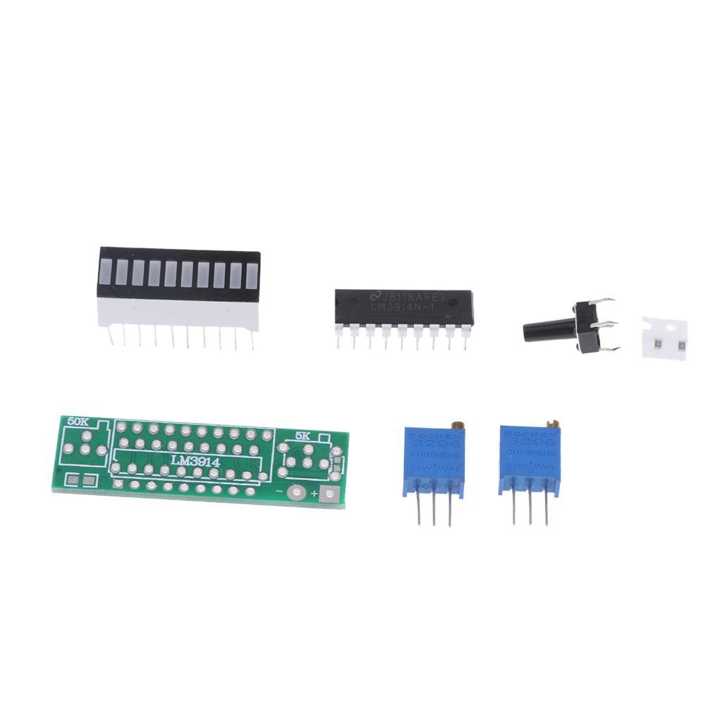 Battery Power LED Bar Display Module Kits 10 Segments DIY LM3914 Kits Red
