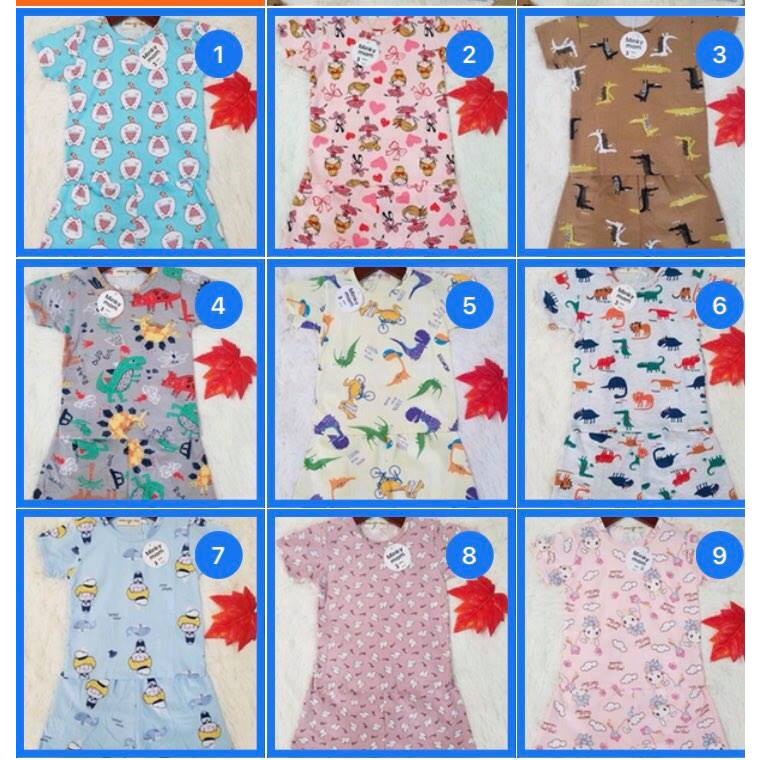 Combo 3 bộ Thun lạnh Minky mom cộc tay mẫu mới chất đẹp cho bé