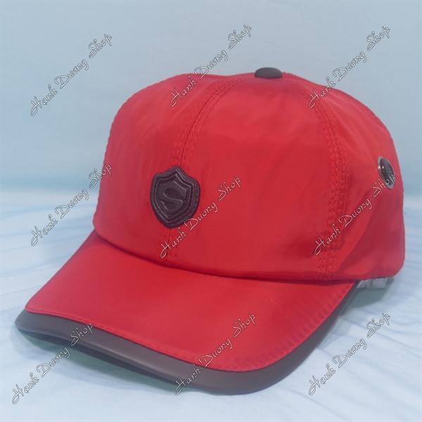 Nón kết dù logo chữ S, sò to đẹp mắt - chất liệu vải dù phù hợp cho mọi người - Đỏ