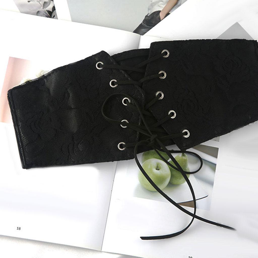Womens Fashion PU Leather Wide Waist Belt Elastic Waistband Corset