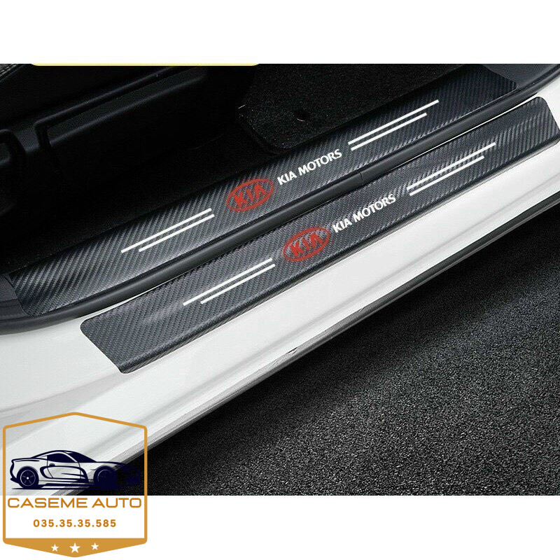 Bộ 9 Miếng Dán Vân Carbon Chống Trầy Xước Bậc Cửa Ô Tô Dành Cho Hãng Xe CHEVROLET - Hàng Chính Hãng