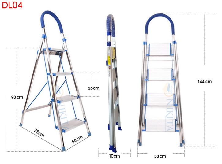Hình ảnh Thang nhôm ghế bậc lớn Nikita NKT-DL04