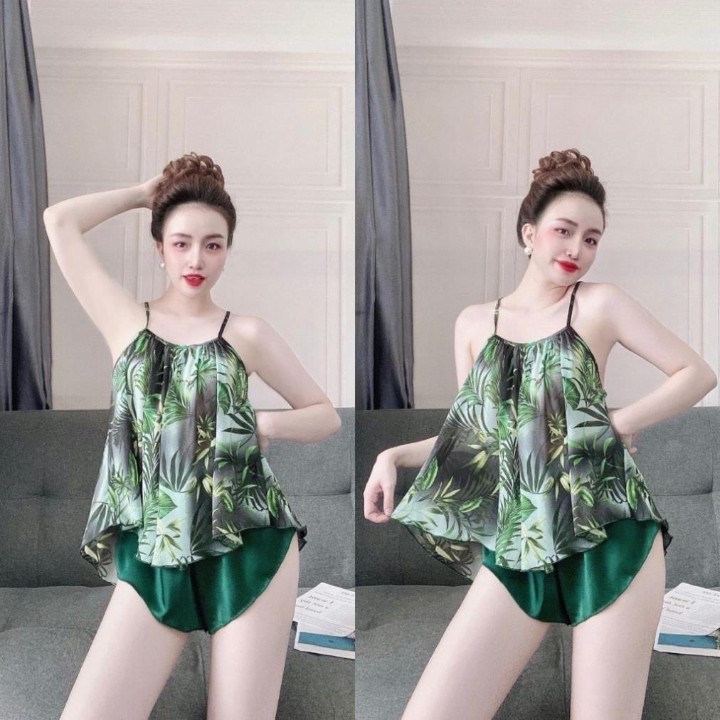 Đồ ngủ nữ️FREE SHIP️Đồ ngủ sexy lụa Chiffon phối Satin cao cấp mềm mại xinh xắn kèm hình thật shop chụp