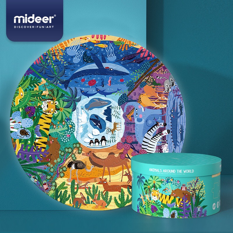 Mideer Puzzle Animals Around The World 150 pcs - Bộ xếp hình 150 miếng Thế Giới Động Vật