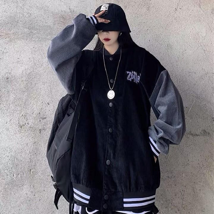 Áo Jacket Bombers ZOMBIF/ Áo Bomber Nhung gân mịn đẹp Zombies rất cá tính - Form rộng Unisex Nam Nữ Couple