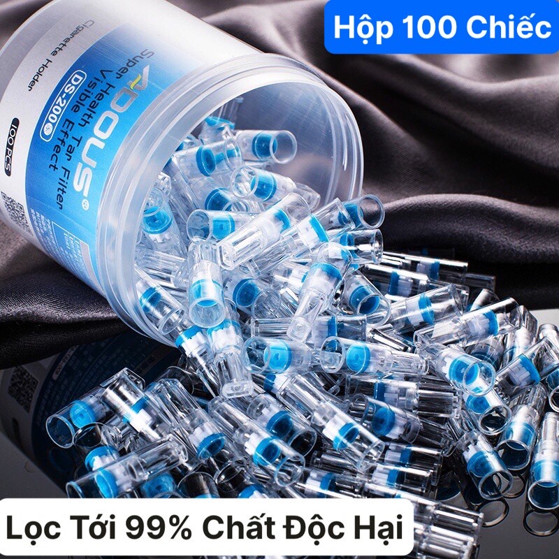 Hộp 100 Đầu Lọc Khói Giảm Độc Tố Khi Hút Thuốc