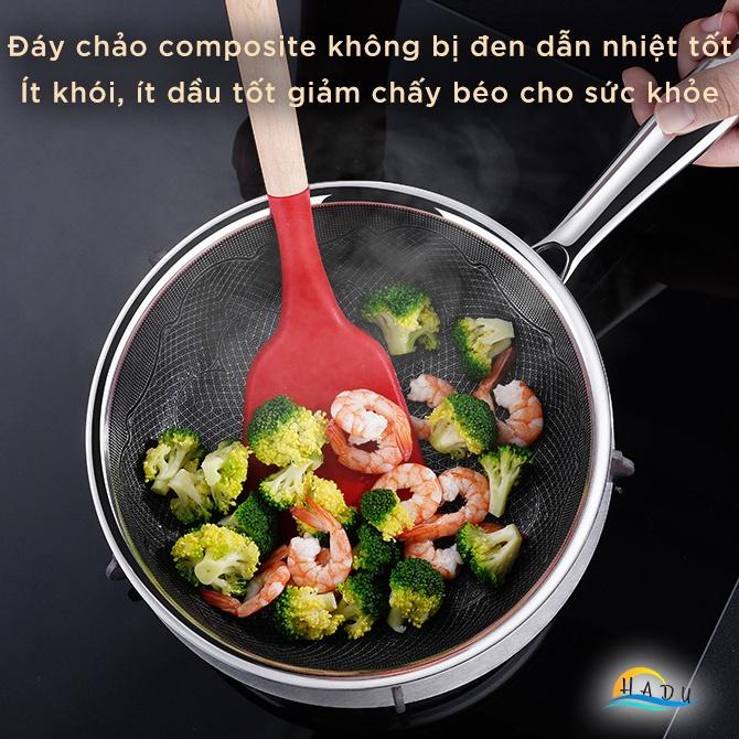 Chảo Chống Dính Bếp Từ Sâu Lòng Mini Inox 304 Cao Cấp 18cm 5 Lớp Đạt Chất Lượng Đức HADU