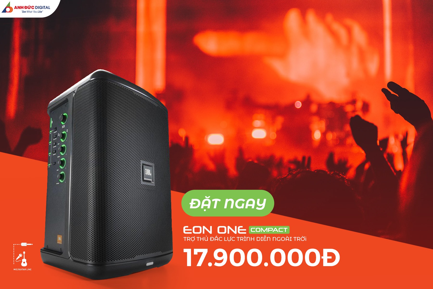 (Tặng Balo Eon One Compact) Loa JBL EON ONE Compact - Thời Gian Sử Dụng 12 Giờ - Hàng Chính Hãng PGI