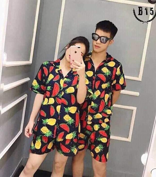 Bộ Quần Áo Hoa Quả Họa Tiết Đi Biển