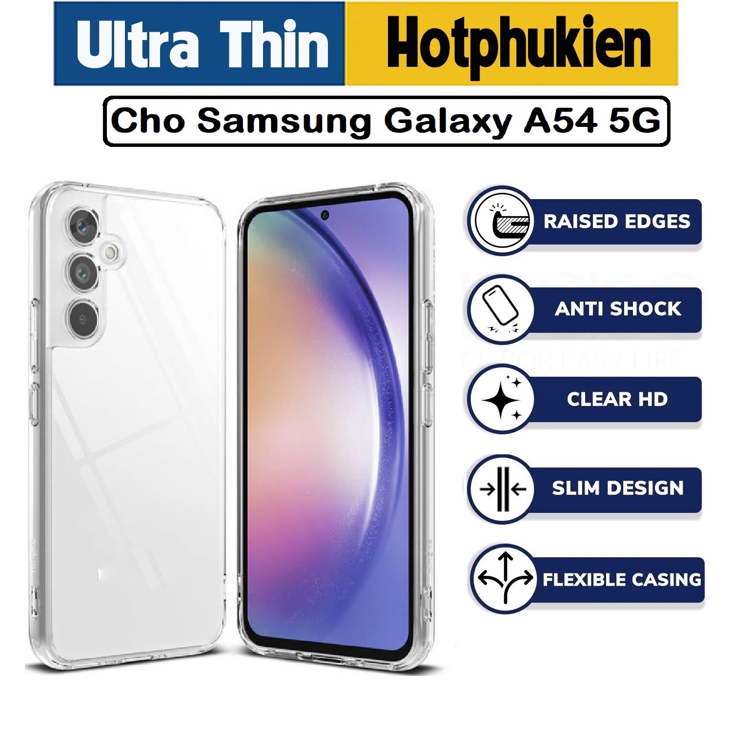 Hình ảnh Ốp lưng silicon dẻo cho Samsung Galaxy A54 5G hiệu Ultra Thin trong suốt mỏng 0.6mm độ trong tuyệt đối chống trầy xước - Hàng nhập khẩu 