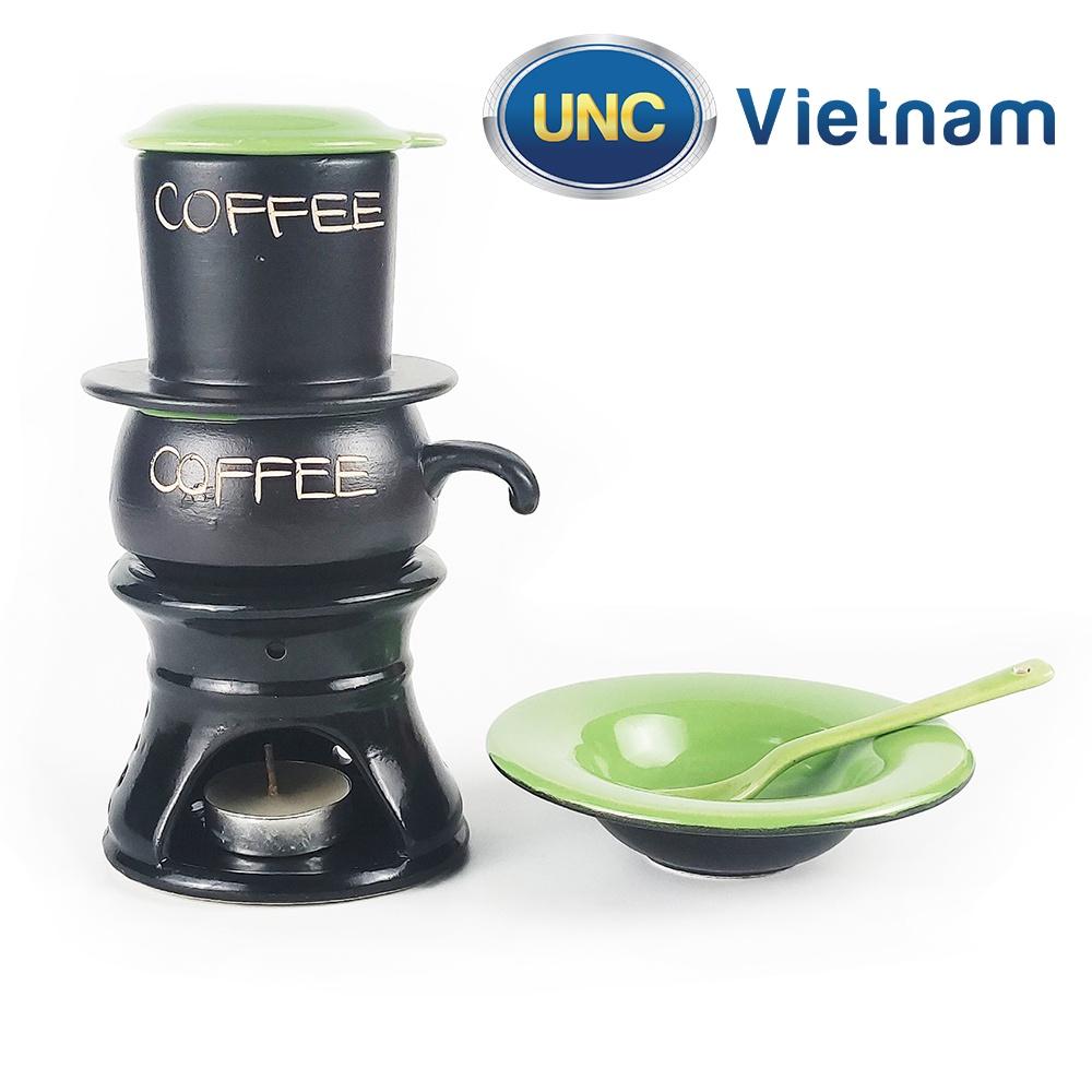 Bộ Phin Cà Phê Sứ UNC Việt Nam - Sử dụng chân đốt giữ nhiệt, nhiều màu sắc, đủ món, pha cafe sẽ ngon hơn.
