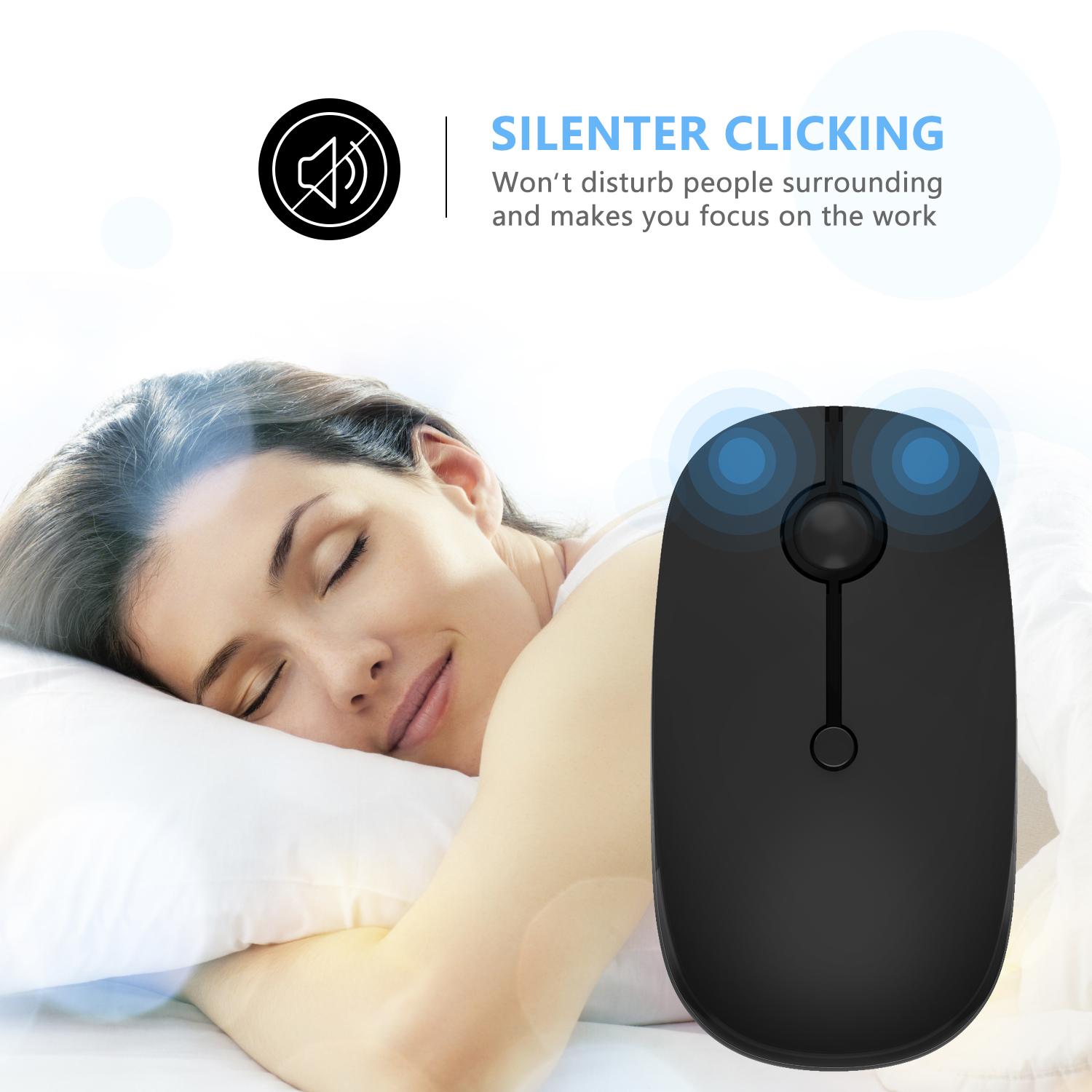 Chuột Không Dây Bluetooth Máy Tính Im Lặng Mause 3 Mức DPI Quang Có Backlit Chuột Siêu Mỏng Chuột Cho Laptop