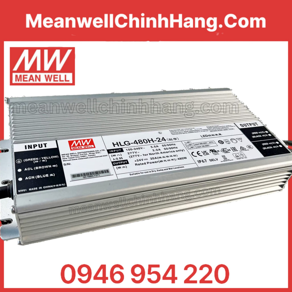 Nguồn Meanwell HLG-480H-24 Hàng nhập khẩu