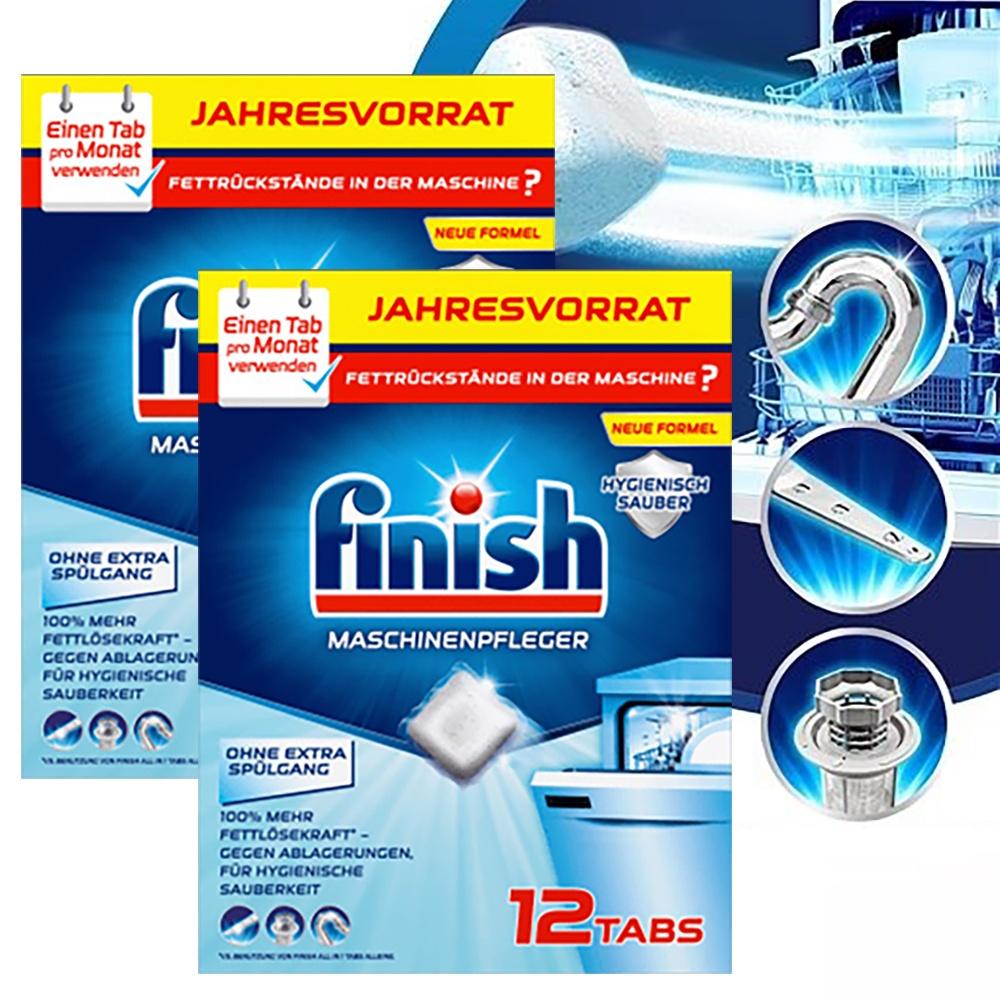 Combo 2 hộp 12 viên vệ sinh máy rửa bát Finish nhập khẩu Châu Âu Dishwasher Cleaner (2x12viên)