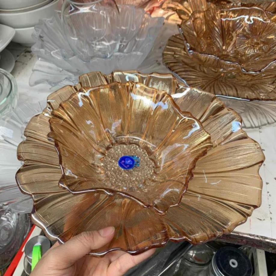 Đĩa thủy tinh pha lê hoa hướng dương
