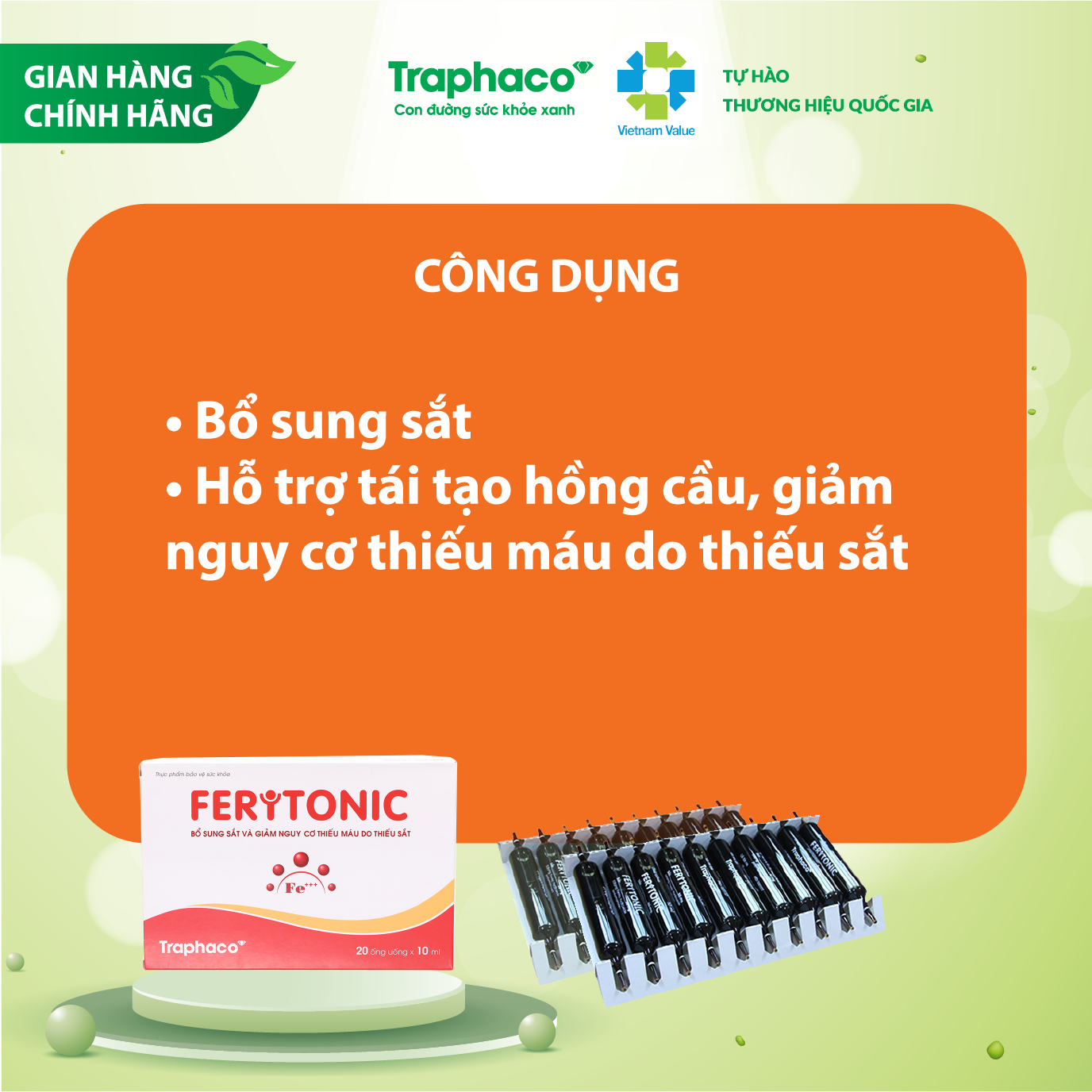 FERITONIC - GIẢM NGUY CƠ THIẾU MÁU DO THIẾU SẮT
