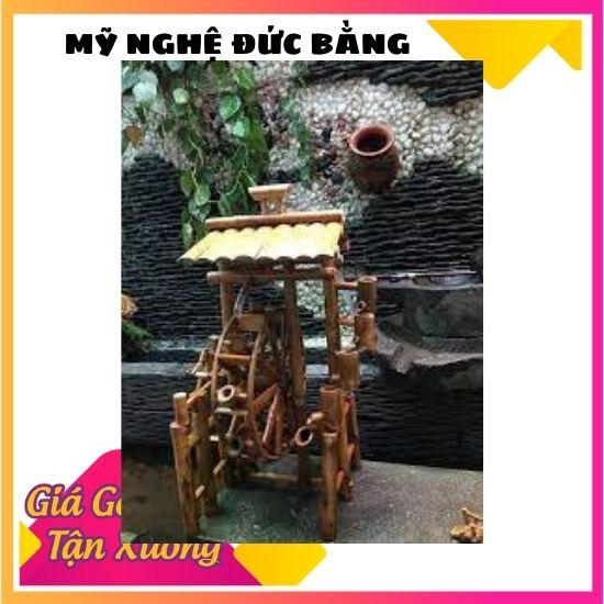 Thác nước phong thủy bằng tre ,Guồng quay nước tiểu cảnh mini cho hồ cá