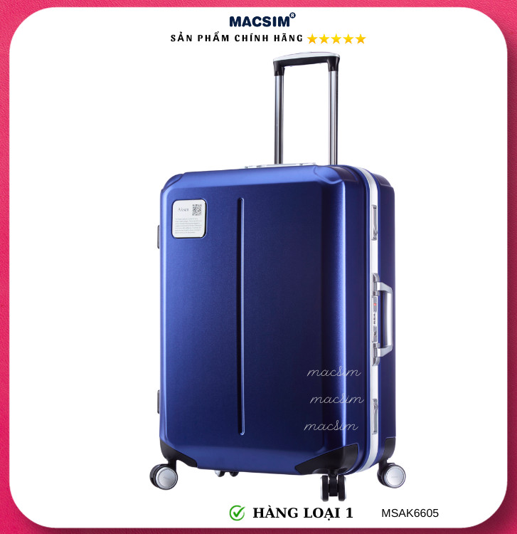 Vali cao cấp Macsim Aksen hàng loại 1 MSAK6605 cỡ 28 inch màu xanh