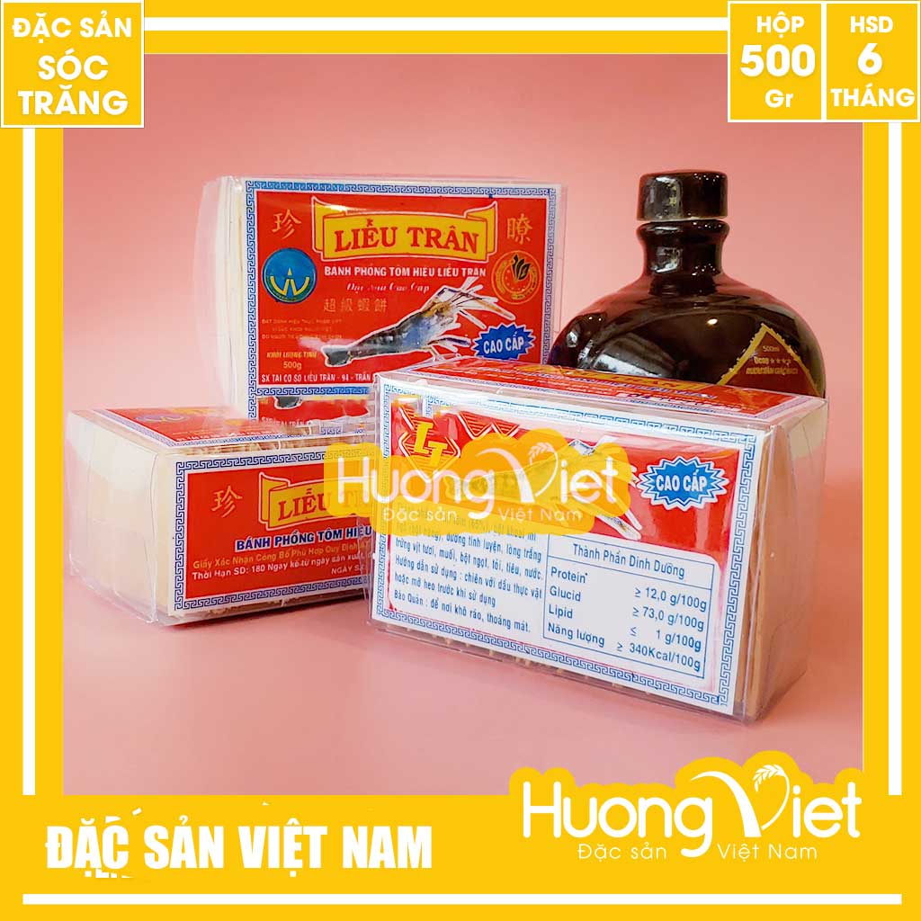 Đặc Sản Sóc Trăng - Bánh Phồng Tôm Liễu Trân Cao Cấp 500G, Bánh Phồng Tôm Sóc Trăng Đậm Đà Tôm