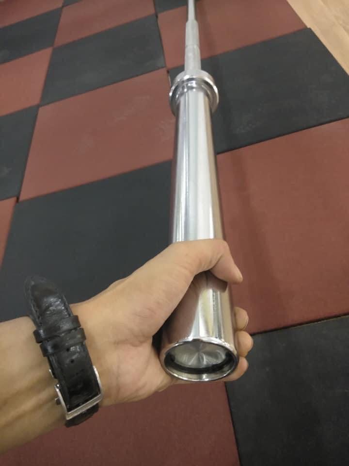 Đòn Tạ Dài 1m2 Inox Phi 50 + Kèm 2 Khóa Tạ