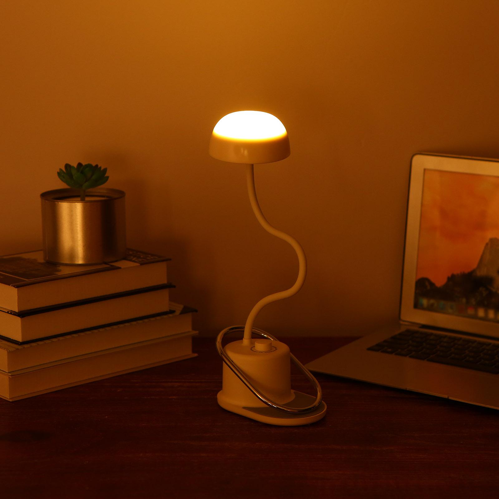 Đèn Led để bàn có cổng sạc USB dùng để để đọc sách hoặc đèn ngủ có cổ ngỗng điều chỉnh và 3 chế độ phát sáng