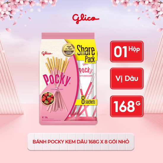 Bánh Que Glico Pocky Kem Dâu 168g | Glico