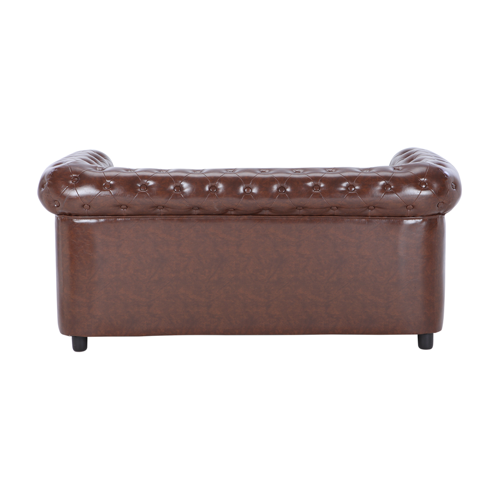 Ghế sofa 3 chỗ BASELLO/P khung gỗ, đệm bọc da PVC cao cấp nâu bóng sang trọng | Index Living Mall - Phân phối độc quyền tại Việt Nam