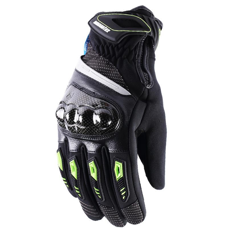 Đảm bảo chất lượng Masontex mùa thu và mùa đông găng tay xe máy chống thấm nước ấm full ngón đua vỏ cứng màn hình cảm ứng ngoài trời đi găng tay