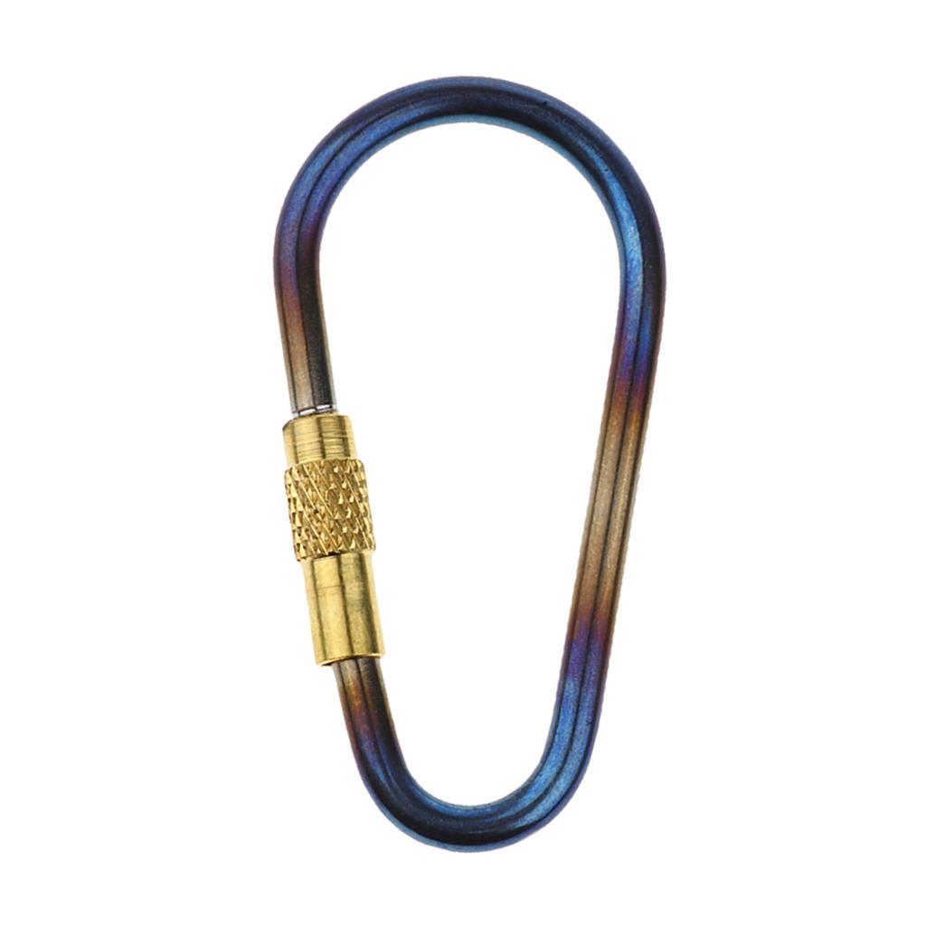 Outdoor Camping Mini Screw Locking Titanium Carabiner Keychain Clip Hook