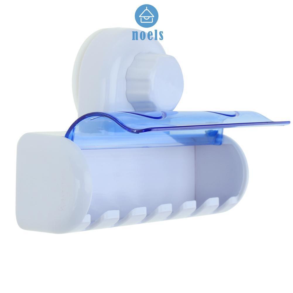 Giá Đỡ Bàn Chải Đánh Răng 6 Móc Có Giác Hút Gắn Tường Chống Bụi Tiện Dụng