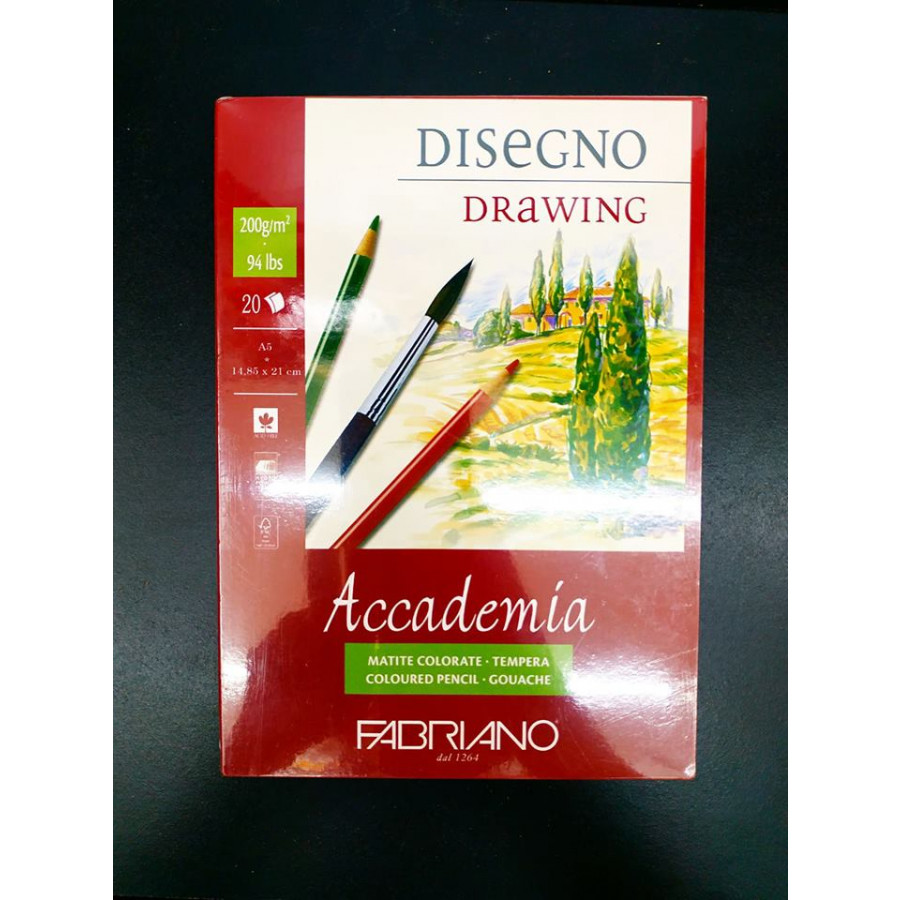 Sổ vẽ Fabriano A5 gáy dán 200gsm