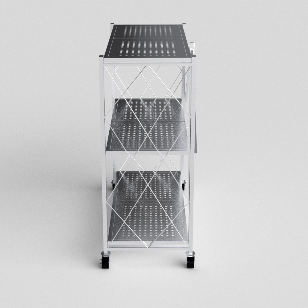 Kệ xếp đa năng cao cấp OHAWA 3 tầng của Qui Phúc - Kệ inox thông minh, xếp gọn nhanh chóng, inox chắc chắn, có bánh xe di chuyển
