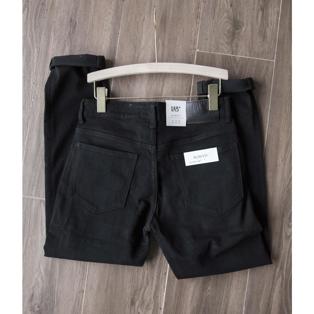Quần jean nam màu đen cao cấp chất co giãn không phai màu from slimfit thương hiệu LAB - QJLAB10401