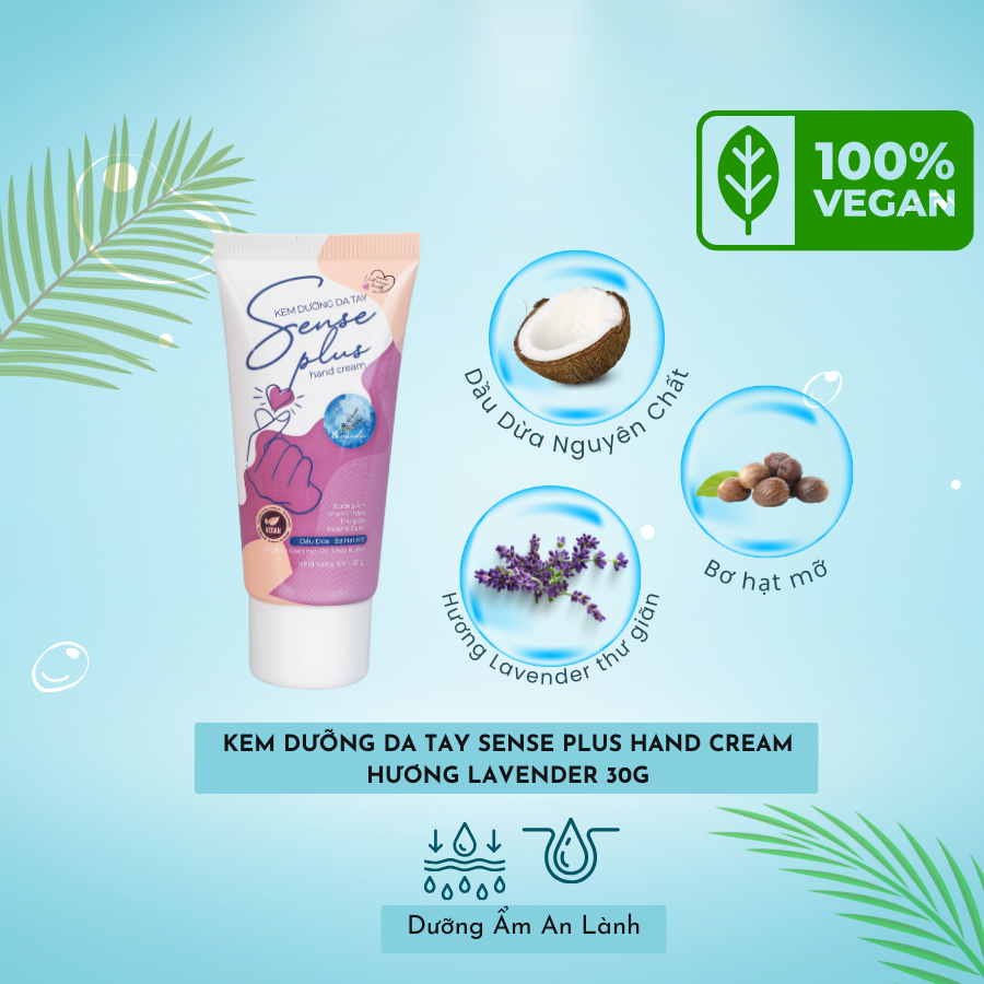 KEM DƯỠNG DA TAY SENSE PLUS HAND CREAM HƯƠNG HOA LAVENDER 30G