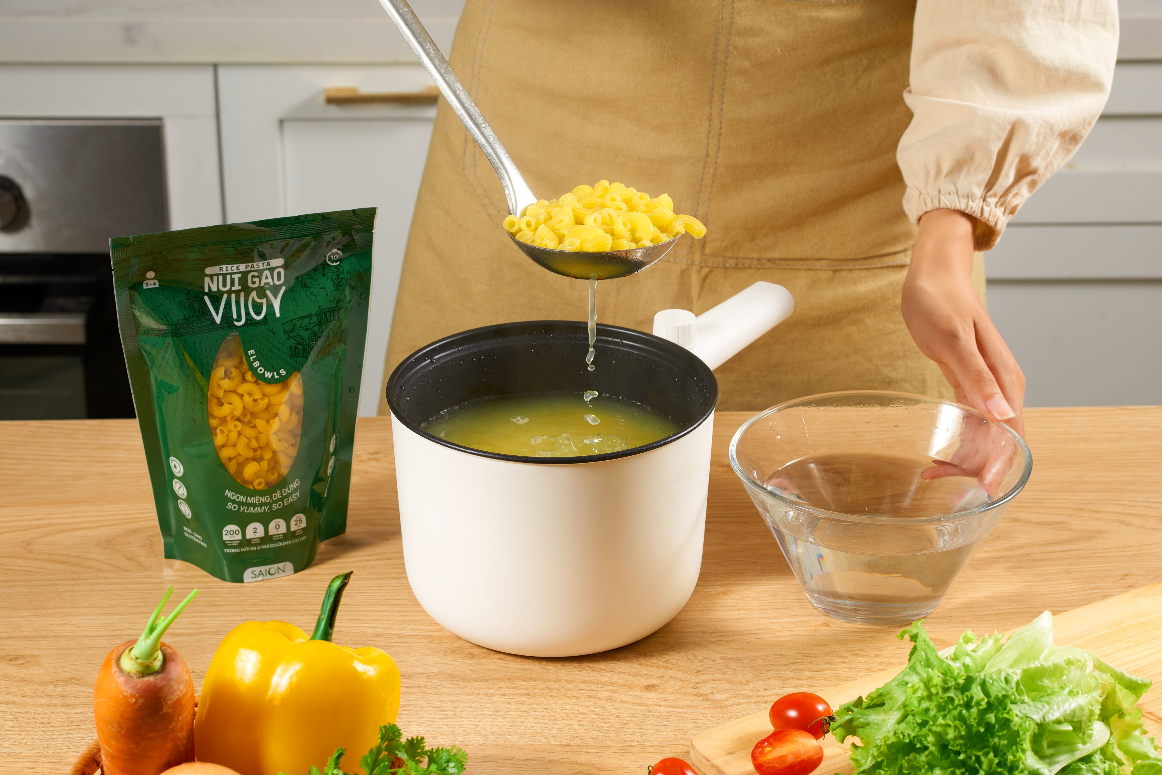 NUI GẠO VIJOY _Nui ống ngắn_100% Thuần nhiên Thực Dưỡng Siêu Ngon