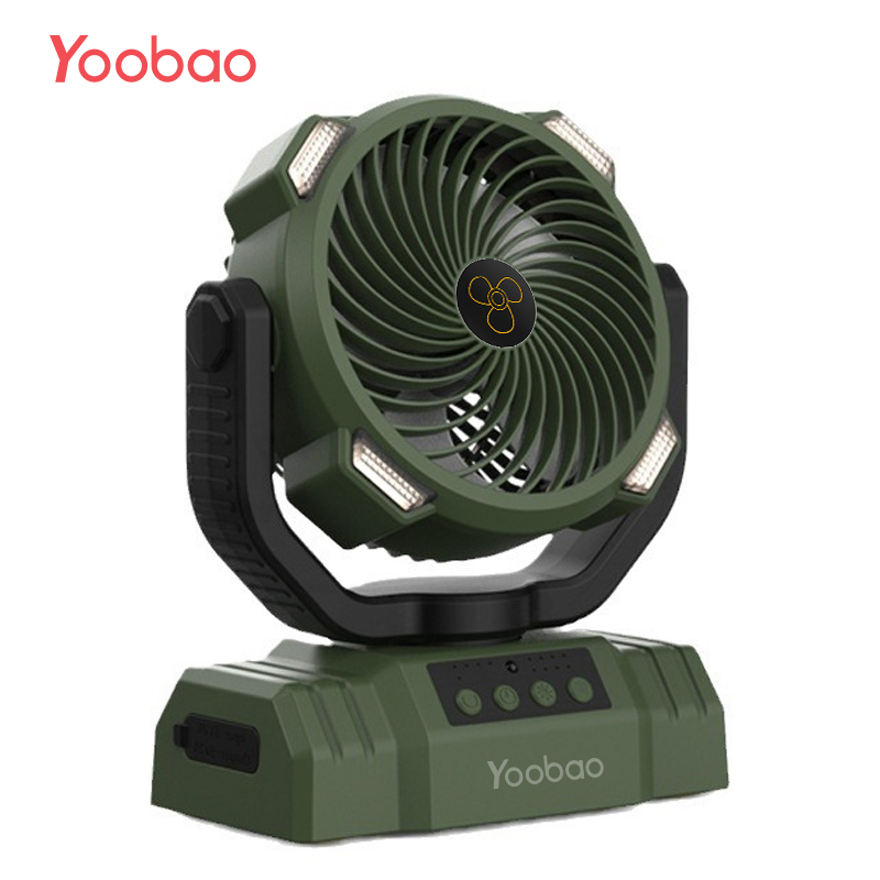 Quạt Tích Điện Yoobao F8 PRO - 10.000mAh | Điều Khiển Từ Xa | Xoay 360° | Đèn LED | Sạc Dự Phòng - Hàng chính hãng
