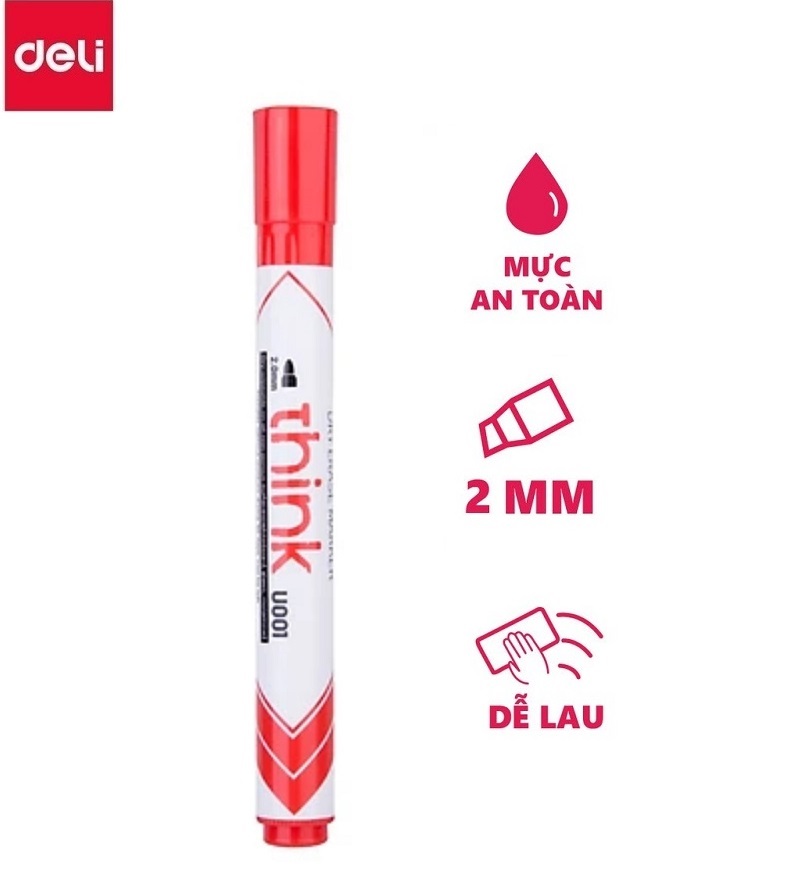 Bút viết bảng Deli - EU 00140 mực đỏ