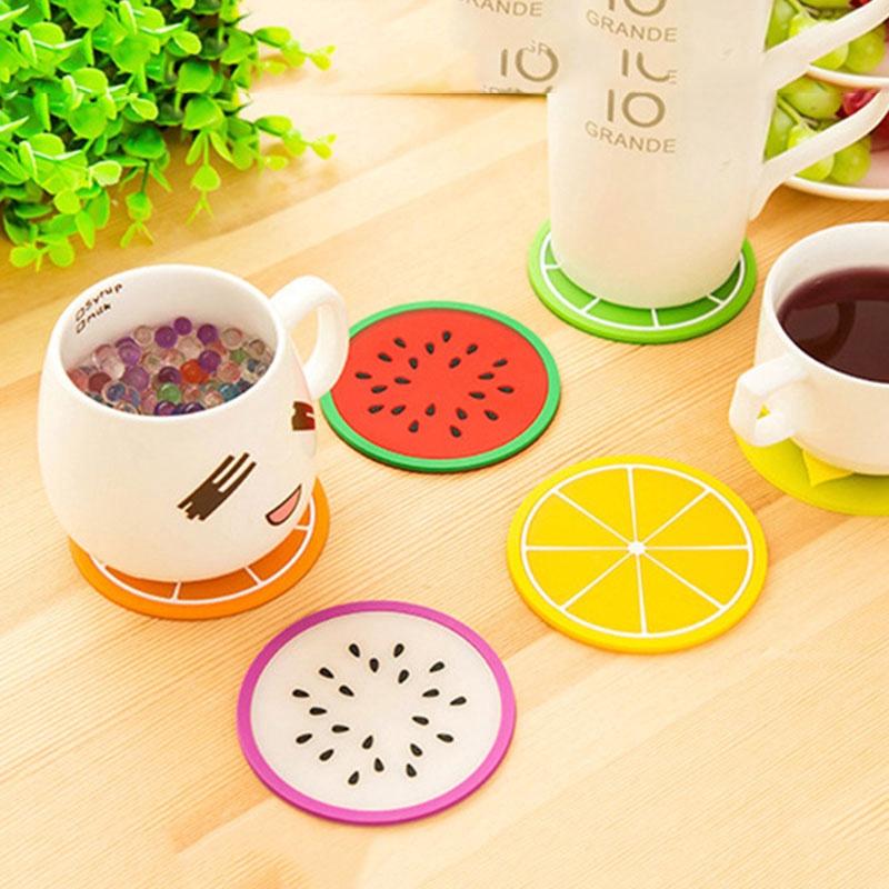 Đế Lót Ly Dày Hình Trái Cây Đáng Yêu Bền, Đế lót cốc dễ thương hình thú, hoa quả nhiều màu