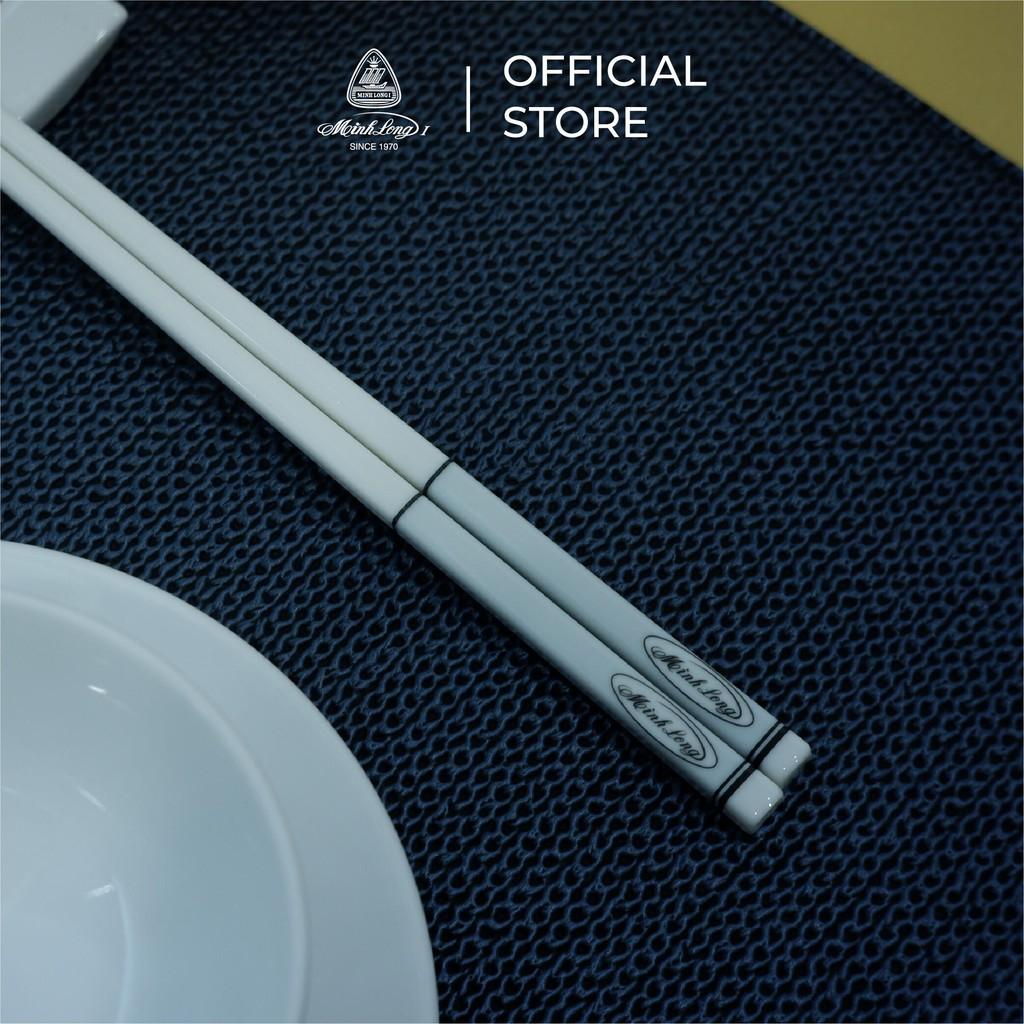 Đũa sứ dưỡng sinh 24.4 cm Dưỡng Sinh IFP Màu xám pastel Sứ cao cấp Minh Long