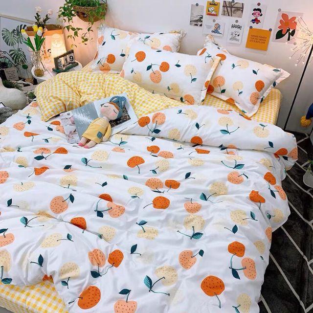 Bộ cotton poly Cherry Vàng Cam