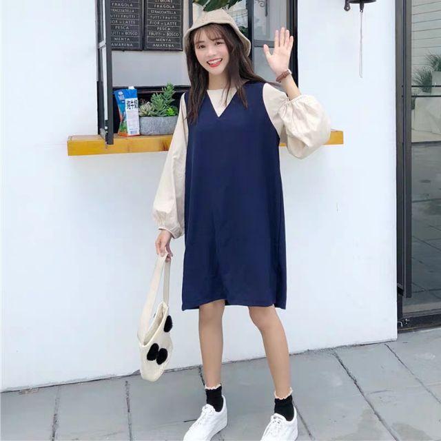 Đầm dáng suông tay phồng Quảng Châu