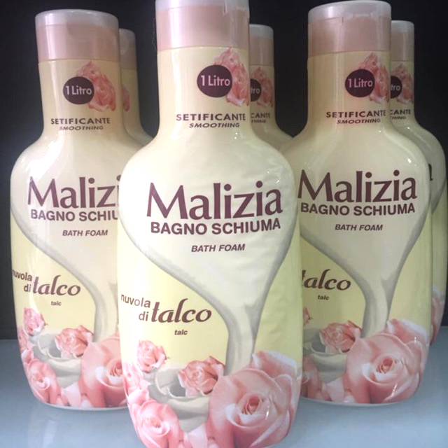 Sữa tắm bột hoạt thạch Malizia Delicate Bath Foam 1000ml + Móc khóa