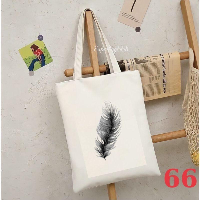 Túi tote túi vải canvas Hàn Quốc hoạ tiết cute đựng vừa A4 laptop đi chơi đi học Superbag668 HQ215