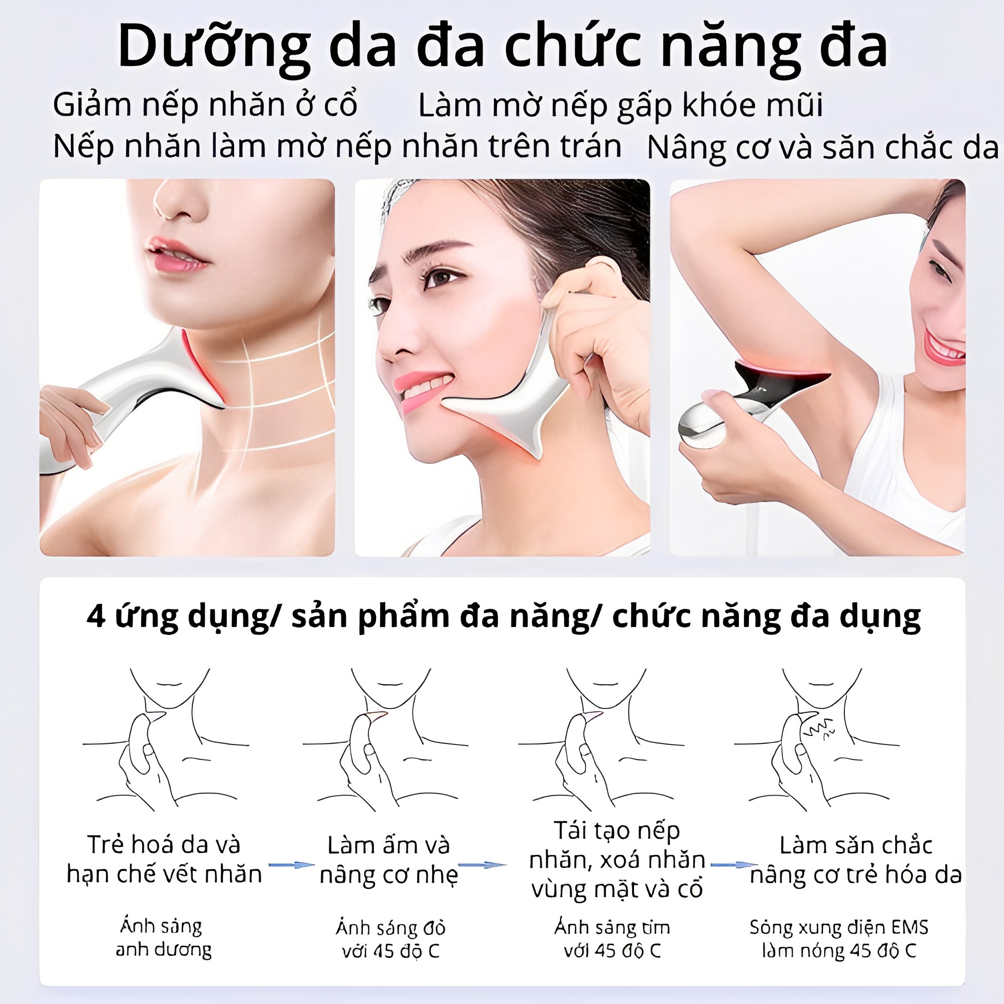 Máy massage nâng cơ mặt và cổ cầm tay Electric Neck Meter B04