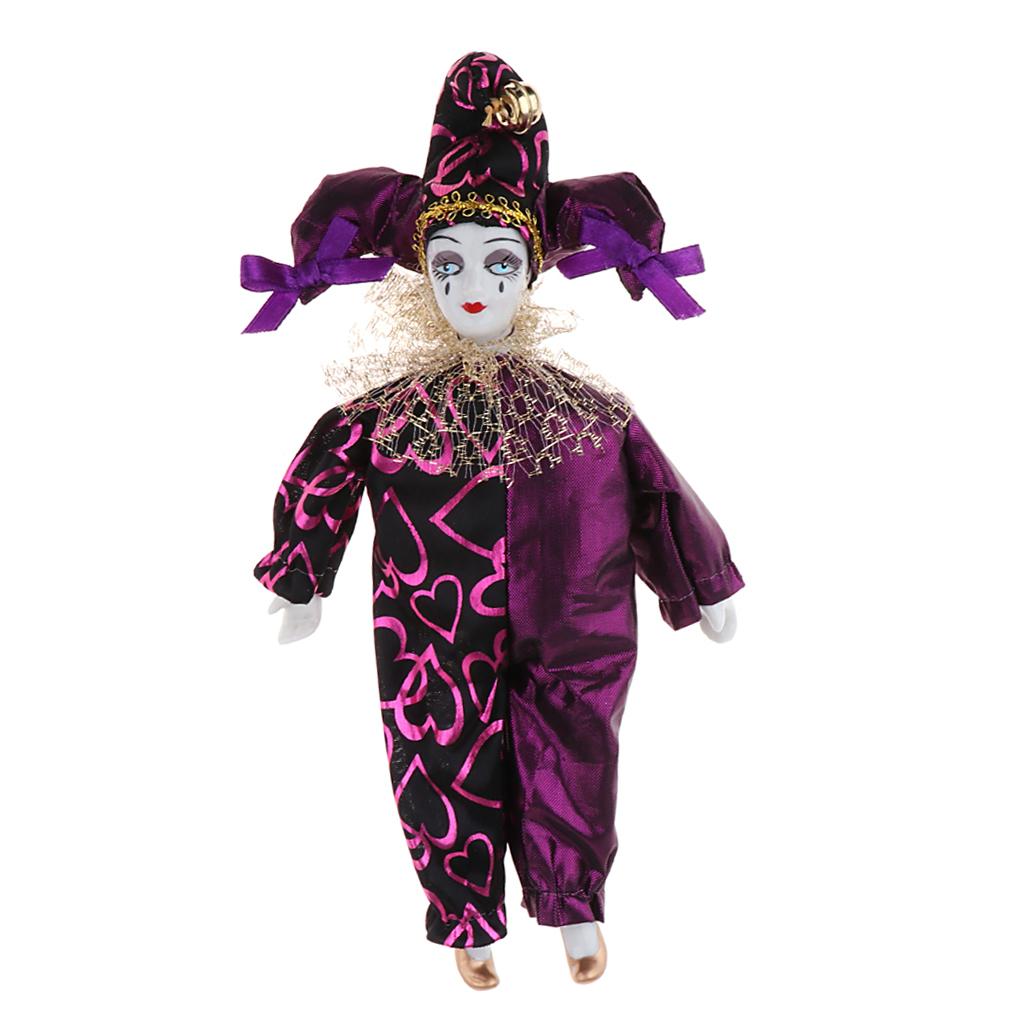 9 Inch Porcelain Dolls Italian Eros Triangel Dolls Model Sad Clown For Dollhouse Decoration