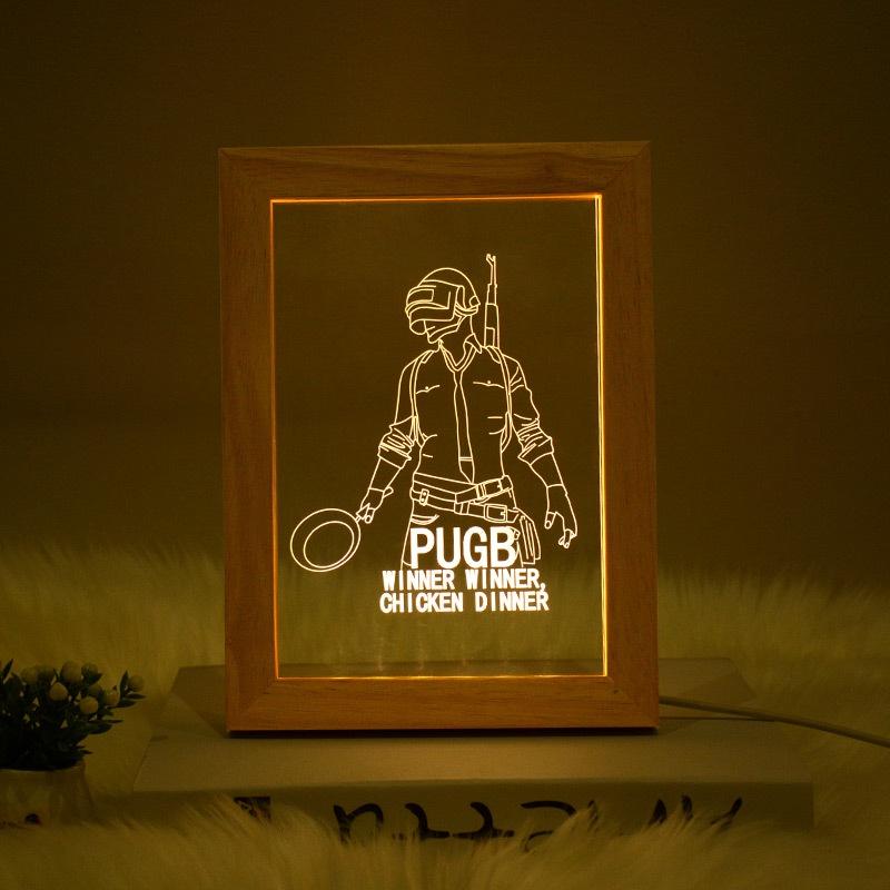 Khung Ảnh Có Đèn led Bằng Gỗ Trơn Thiết Kế Nhỏ Gọn