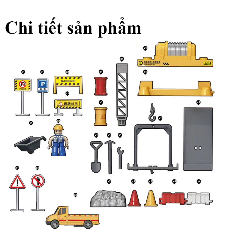 Đồ chơi mô hình giàn cẩu công trình KAVY gồm nhiều chi tiết nhỏ, chi tiết sắc sảo, đẹp, di chuyển được với các khớp chuyển động