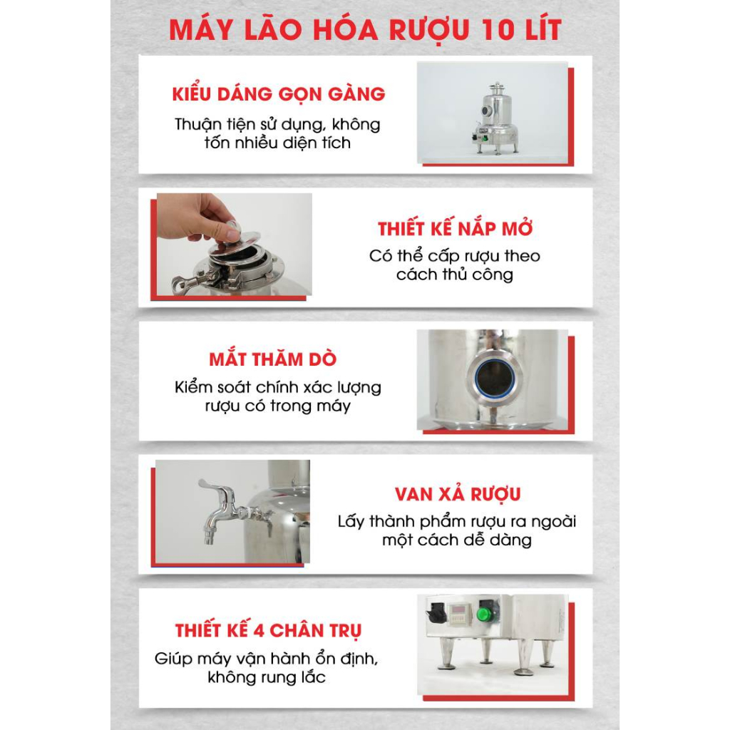 Máy lão hóa rượu 10 lít NEWSUN làm già tuổi rượu thơm ngon an toàn - Hàng chính hãng