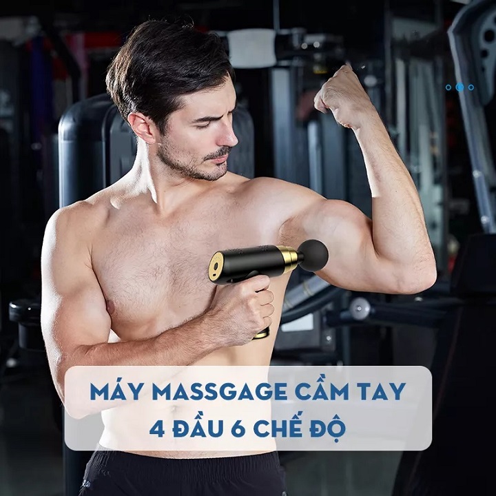 Máy Mát Xa Cầm Tay , Massage Cổ Vai Gáy 4 Đầu 6 Cấp Độ Chuyên Sâu Giảm Đau Cơ